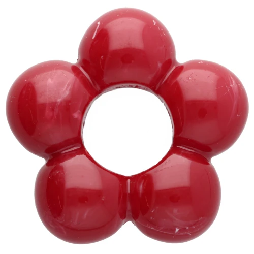 28 mm Flower Pendant with Resin Ball Petals - Marbled Red x1