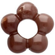 Brown - 28 mm Flower Pendant with Resin Bead Petals - Marbled Brown x1 28 mm Flower Pendant with Resin Bead Petals - Marbled Brown x1