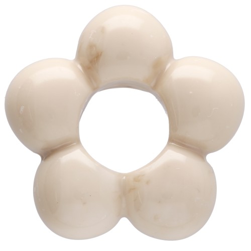 28 mm flower pendant with resin ball petals - Beige marbled x1