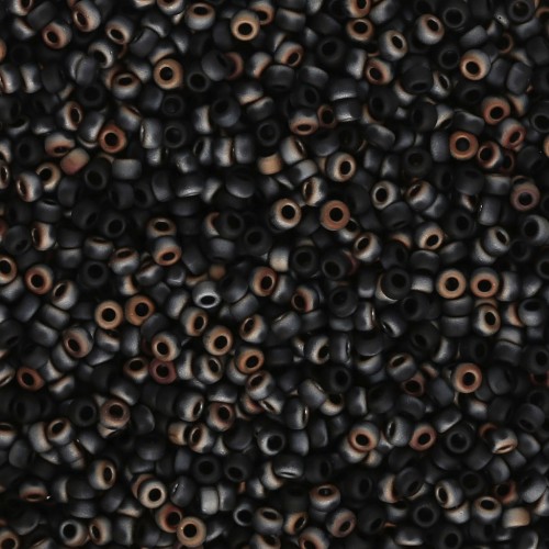 Miyuki 15/0 Seed Beads 4561 - Matte Black Valentinite x8g