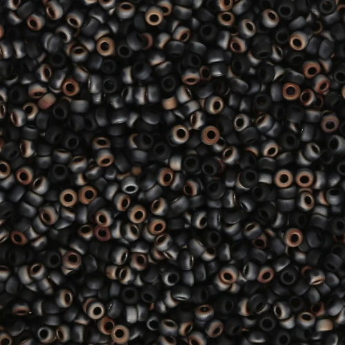 Miyuki 15/0 Seed Beads 4561 - Matte Black Valentinite x8g