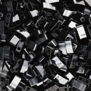 Miyuki Half Tila Beads 5x2.3x1.9mm HTL-55096 - Black Vacuum Hematite Full x10g|raw }}