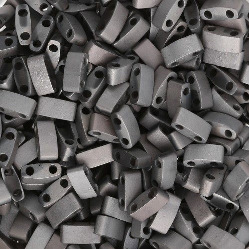 Miyuki Half Tila Beads 5x2.3x1.9mm HTL-55105 - Crystal Chrome Full Matte x10g