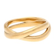 18 carats gold - Crossed Rings Ring - Size 55 - Gold-Plated 304 Stainless Steel x1 Crossed Rings Ring - Size 55 - Gold-Plated 304 Stainless Steel x1