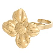 18 mm Adjustable Flower Ring - Sizes 50–58 - Gold-Plated 316 Stainless Steel x1