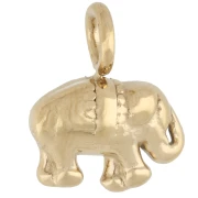 Elephant Charm, 10.5 x 13 mm - Gold-Plated 316 Stainless Steel x1