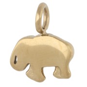 Elephant Charm, 10.5 x 13 mm - Gold-Plated 316 Stainless Steel x1