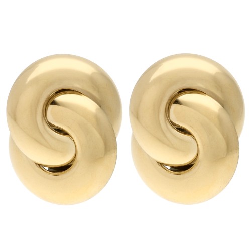 Bow-Style Earrings, 32x25 mm - Gold-Plated 304 Stainless Steel (Set of 2)
