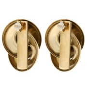 Bow-Style Earrings, 32x25 mm - Gold-Plated 304 Stainless Steel (Set of 2)