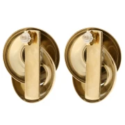 Bow-Style Earrings, 32x25 mm - Gold-Plated 304 Stainless Steel (Set of 2)