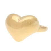 Domed Heart Ring - Size 53 - Gold-Plated 304 Stainless Steel x1