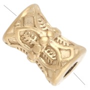 Handcrafted tube beads, 8x5.5 mm - Gold-plated 316 stainless steel (set of 4)|raw }}