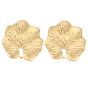 Handcrafted Leaf-Shaped Ear Clips, 23x26 mm - Gold-Plated 304 and 316 Stainless Steel (2-Pack)