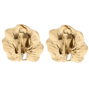 Handcrafted Leaf-Shaped Ear Clips, 23x26 mm - Gold-Plated 304 and 316 Stainless Steel (2-Pack)