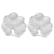 Hand-crafted leaf-shaped ear clips, 23x26 mm - 304 and 316 stainless steel (2 pairs)