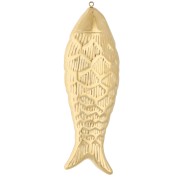 Large fish pendant, 77x26 mm - Gold-plated 304 stainless steel x1|raw }}