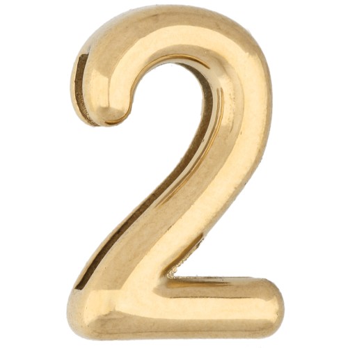 15x10 mm Number Earring Back - 2 - for 10 mm ribbon - 304 Stainless Steel, Gold-Plated x1