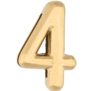 15x10 mm Number Earring Back - 4 - for 10 mm Ribbon - 304 Stainless Steel, Gold-Plated x1