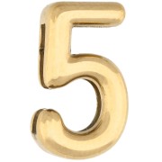Number - 15x9 mm Number Earring Back - 5 - for 10 mm ribbon - 304 Stainless Steel, Gold-Plated x1 15x9 mm Number Earring Back - 5 - for 10 mm ribbon - 304 Stainless Steel, Gold-Plated x1