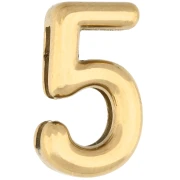 15x9 mm Number Earring Back - 5 - for 10 mm ribbon - 304 Stainless Steel, Gold-Plated x1