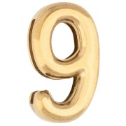 15x9 mm Number Earring Back - 6 or 9 - for 10 mm ribbon - Gold-Plated 304 Stainless Steel x1