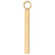 Vertical Bar Pendants 15x1.5 mm - Open Ring - Gold-Plated 304 Stainless Steel x5