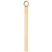 Vertical Bar Pendants 23x1.5 mm - Open Ring - Gold-Plated 304 Stainless Steel (Set of 5)