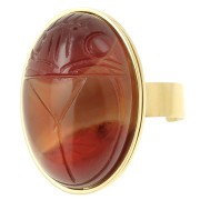 Adjustable Ring for Flat-Back Cabochon, 25x18 mm - 304L Stainless Steel x1