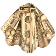 18x20 mm seashell brooch with imitation mother-of-pearl beads - Gold-plated 304 stainless steel x1