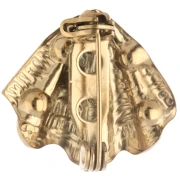 18x20 mm seashell brooch with imitation mother-of-pearl beads - Gold-plated 304 stainless steel x1