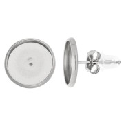10 mm Flat Cabochon Earstuds - 303 Stainless Steel (2-pack)