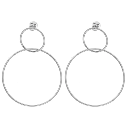 Double-Circle Earrings, 47x35 mm - 304 Stainless Steel x2