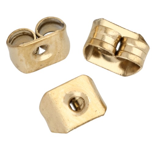 Earring backs - Earring backs for earstuds, 5x3.5 mm - Gold-Plated 316 Stainless Steel, 10-Pack