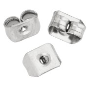 None - Earring backs - Earstuds, 5x3.5 mm - 316 Stainless Steel, x10 Earring backs - Earstuds, 5x3.5 mm - 316 Stainless Steel, x10