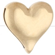 14x13 mm Heart-Shaped Earring Back for 10 mm Laces - Gold-Plated 304 Stainless Steel x1|raw }}