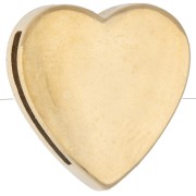 14.5x14 mm Heart-Shaped Earring Back for 10 mm Lace - Gold-Plated 304 Stainless Steel - Red