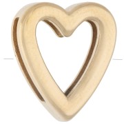 15x13 mm Heart-Shaped Earring Back with Rhinestones for 10 mm Laces - Gold-Plated 304 Stainless Steel