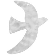Hammered Bird Pendants, 50x35 mm (excluding Perles&Co) - 304L Stainless Steel (2-pack)
