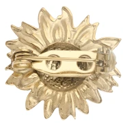 20 mm Sunflower Brooch - Gold-Plated 304 Stainless Steel x1