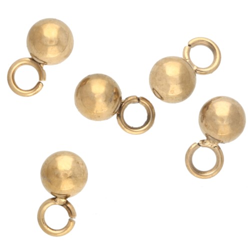 3 mm Mini Ball Charms - Gold-Plated 316L Stainless Steel x10