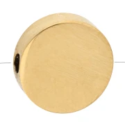 10 mm Round Flat Bead - 316L Stainless Steel, Gold-Plated x1