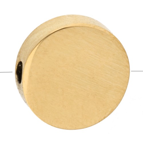 10 mm Round Flat Bead - 316L Stainless Steel, Gold-Plated x1