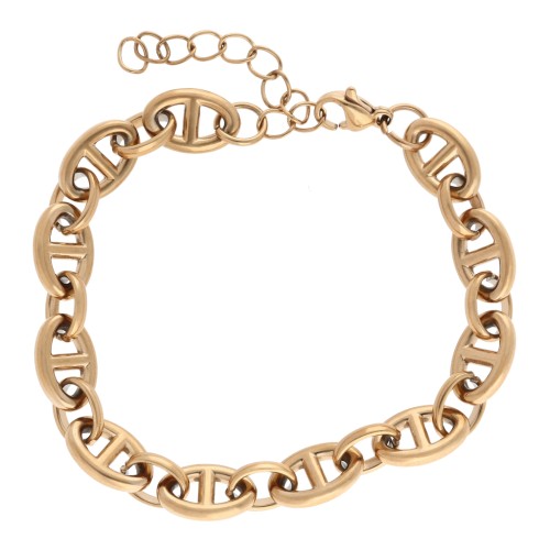 8.2 mm Nautical Link Bracelet - Gold-Plated 304 Stainless Steel x 17 cm