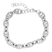 8 mm nautical-style link bracelet - 17 + 4 cm, 304 stainless steel x1