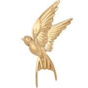 Bird Brooch 48x26 mm - Gold-Plated 304 Stainless Steel x1