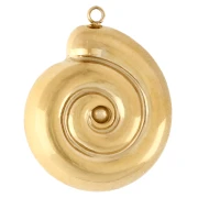Snail Shell Pendant, 24x19 mm - Gold-Plated 304 Stainless Steel x1