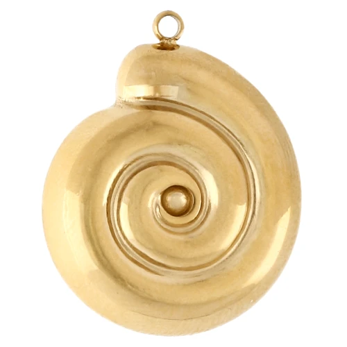 Snail Shell Pendant, 24x19 mm - Gold-Plated 304 Stainless Steel x1