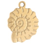 Snail Shell Charm, 11x8 mm - Gold-Plated 316 Stainless Steel x1