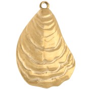 32x23 mm Mussel Shell Pendant - Gold-Plated 304 Stainless Steel x1