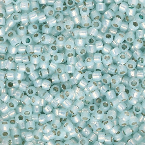 Toho Takumi LH 11/0 Seed Beads TAK11R-PF2116 - PF Milky Light Aqua Silver-Lined x8g